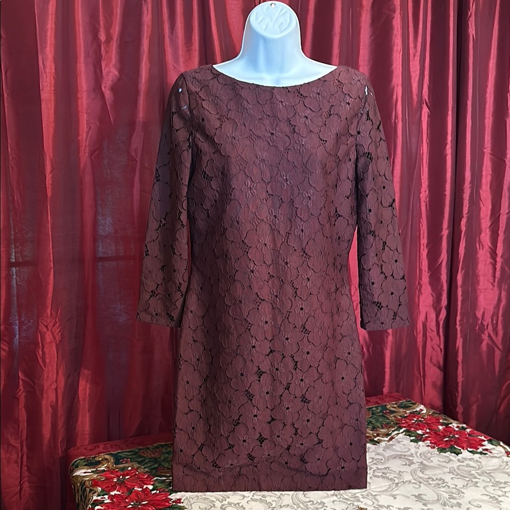 Diane Von Furstenberg Red Sheath Long Sleeve Cocktail Dress